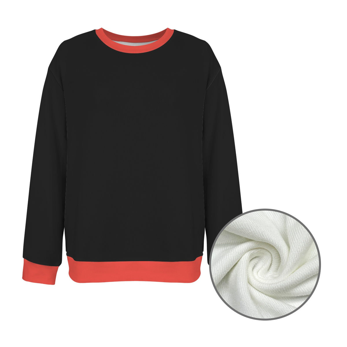 Thin Red Line Flag Inspired Women's Crew Neck Sweater Printed in the USA