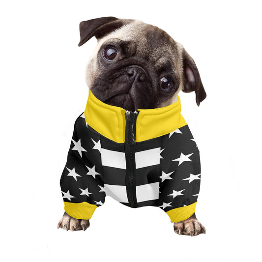 Thin Gold Line Flag Pet Hooded Sweatshirt