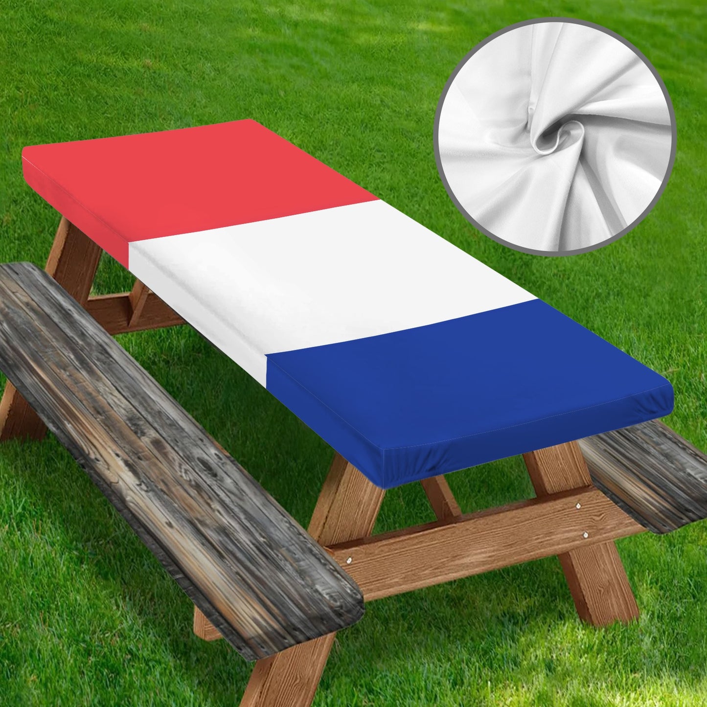 France Flag Picnic Table Cover (72" x 30") (Made in the USA)