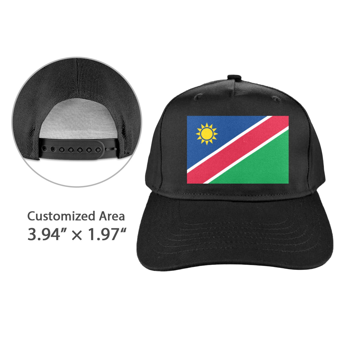 Namibia Flag Inspired Baseball Cap | Printed in the USA