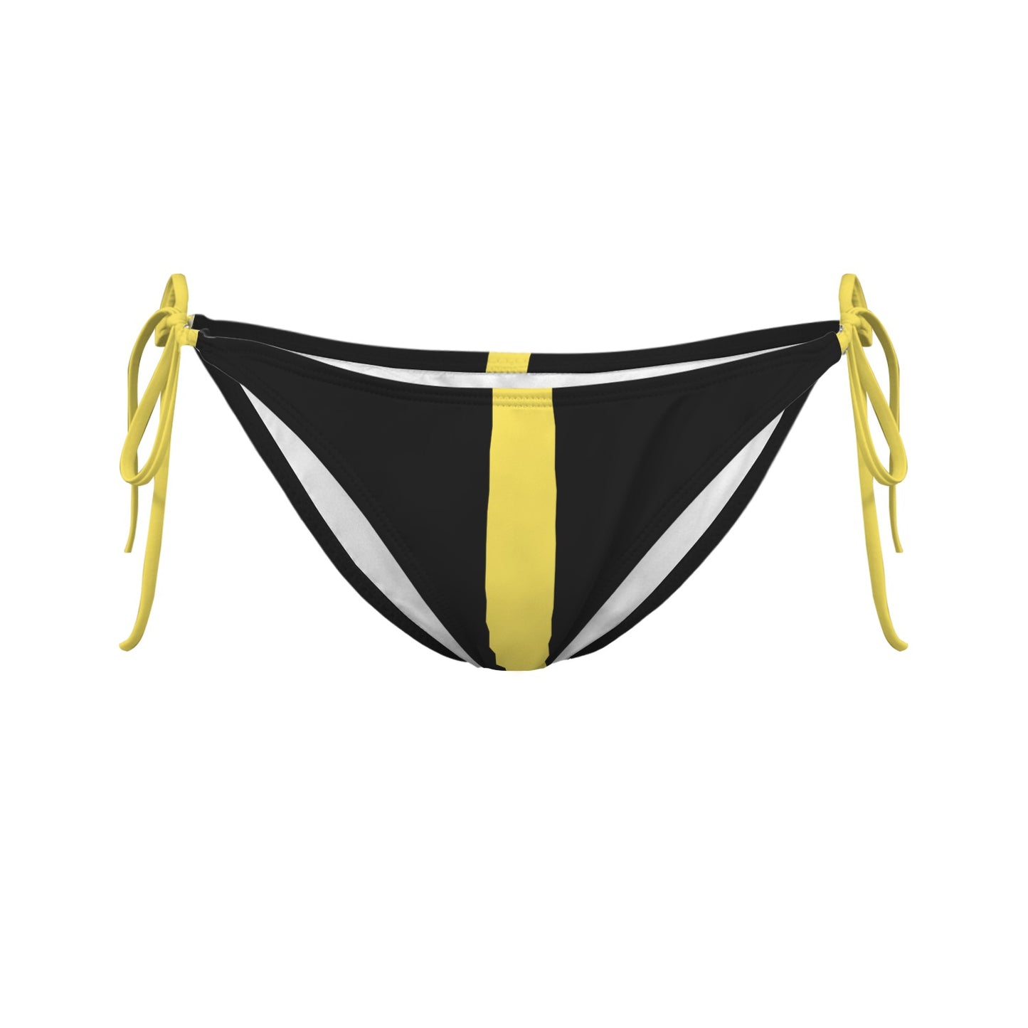 Thin Gold Line Flag Inspired Style-2 Side-Tie Bikini Bottom