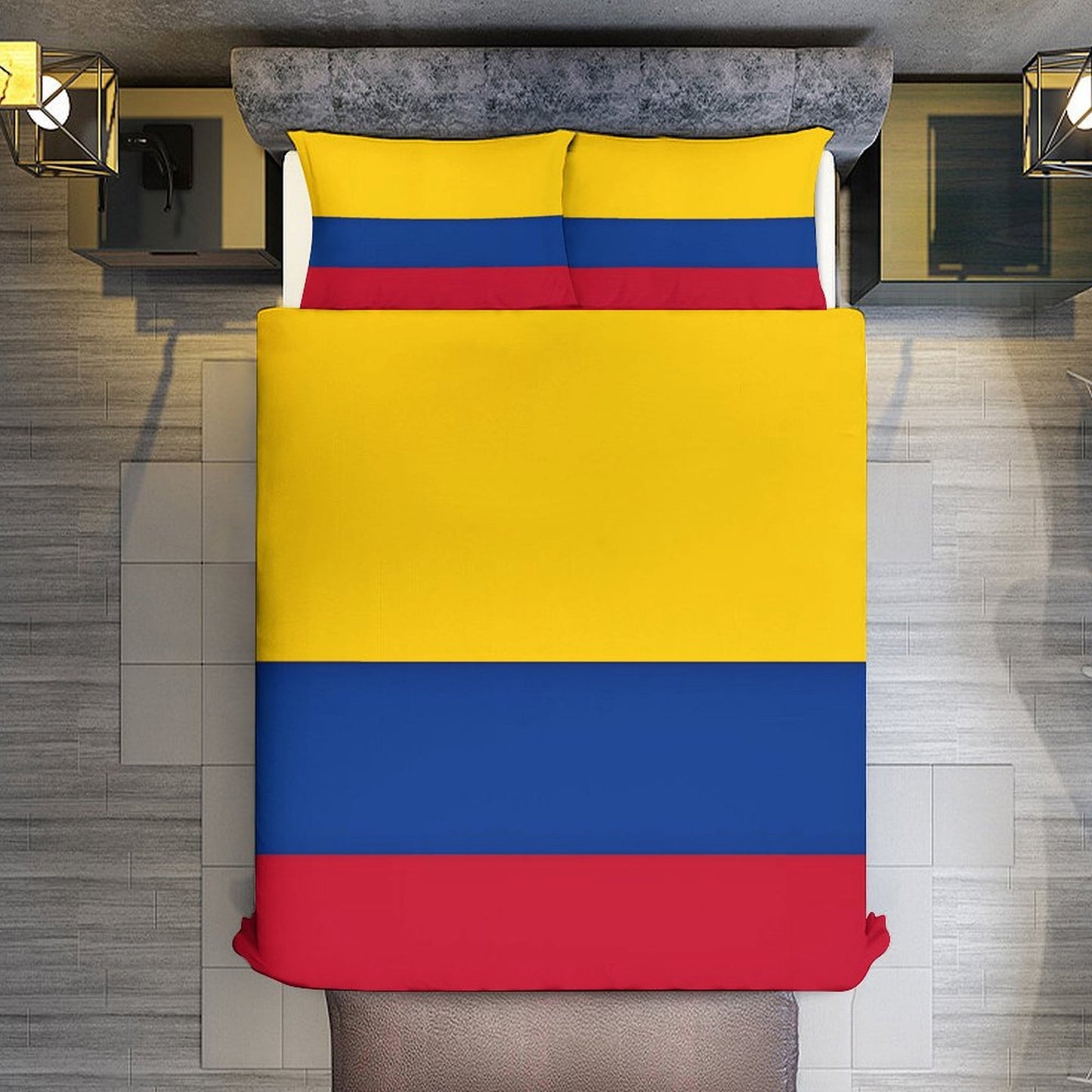 Colombia Flag Inspired 3-Piece Bedding Set (1 Duvet Cover + 2 Pillow Shams) – 102"×90"
