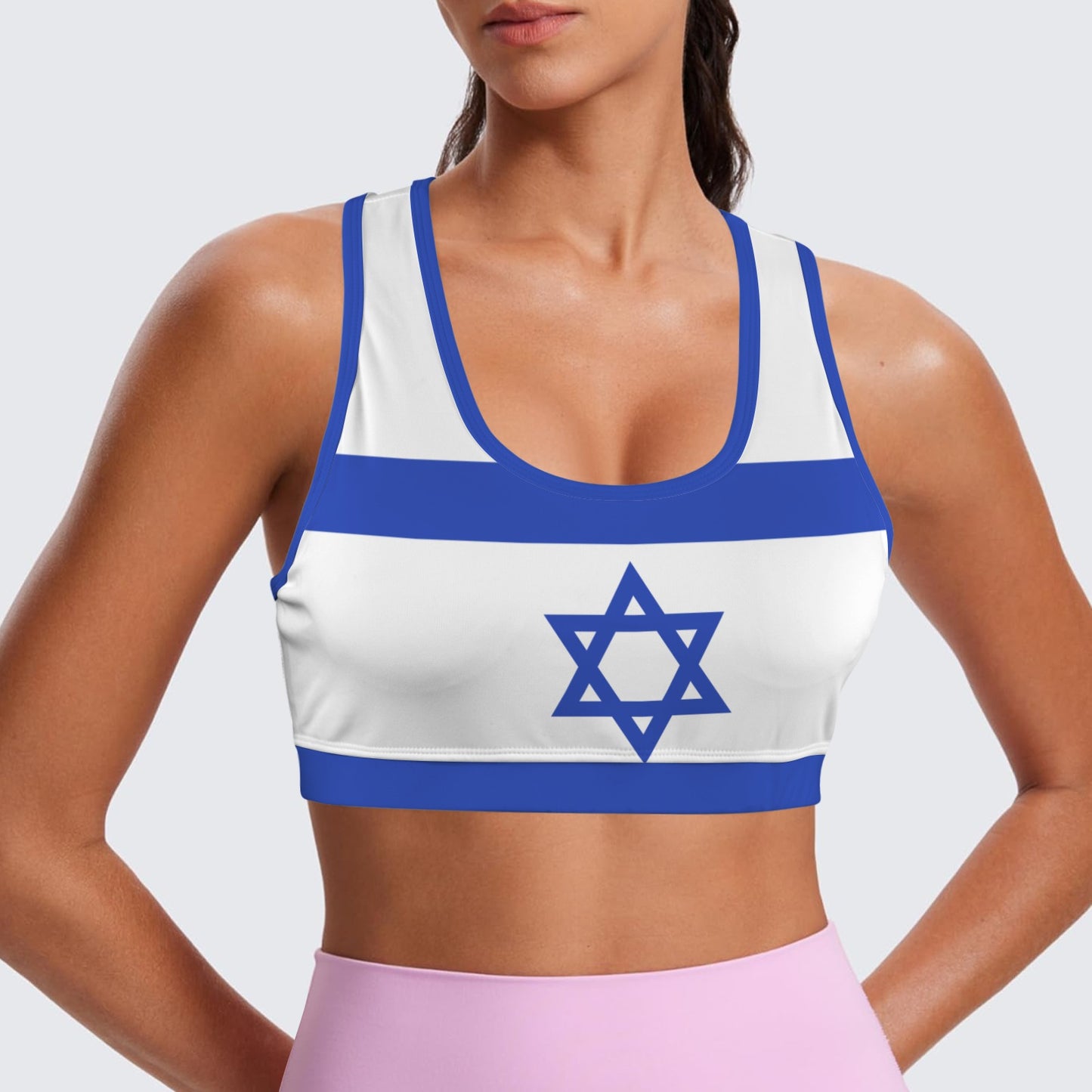Israel Flag Racerback Sports Bra