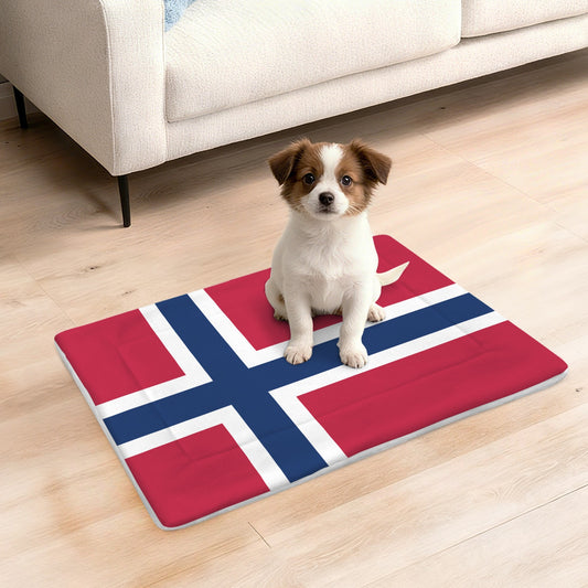 Norway Flag Inspired Pet Mat 25x18inch (Made in the USA)