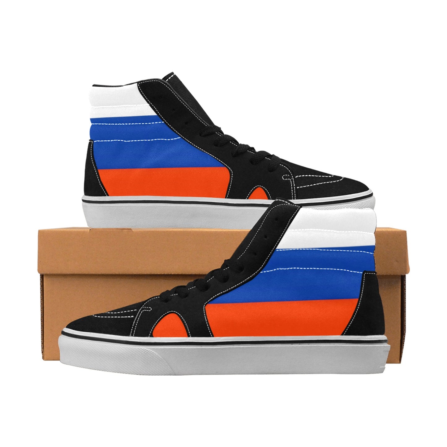 Russia Flag Inspired Women's High Top Canvas Shoes