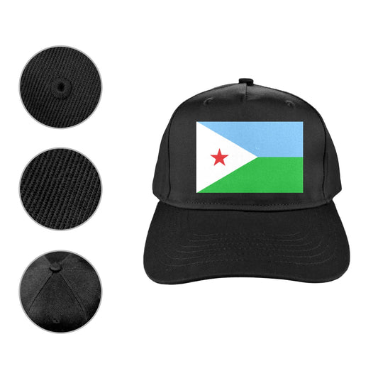 Djibouti Flag Inspired Baseball Cap | Printed in the USA