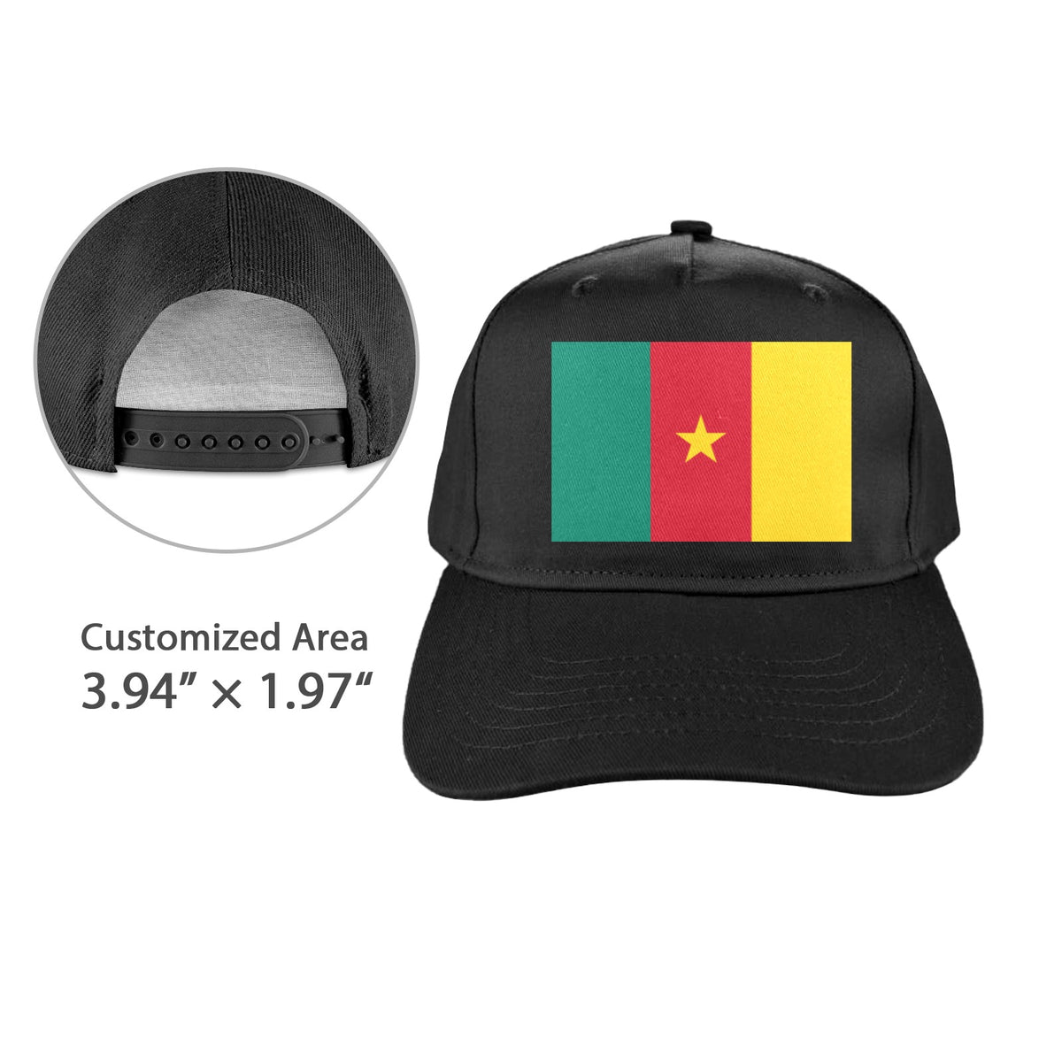 Cameroon Flag Inspired Baseball Cap | Printed in the USA