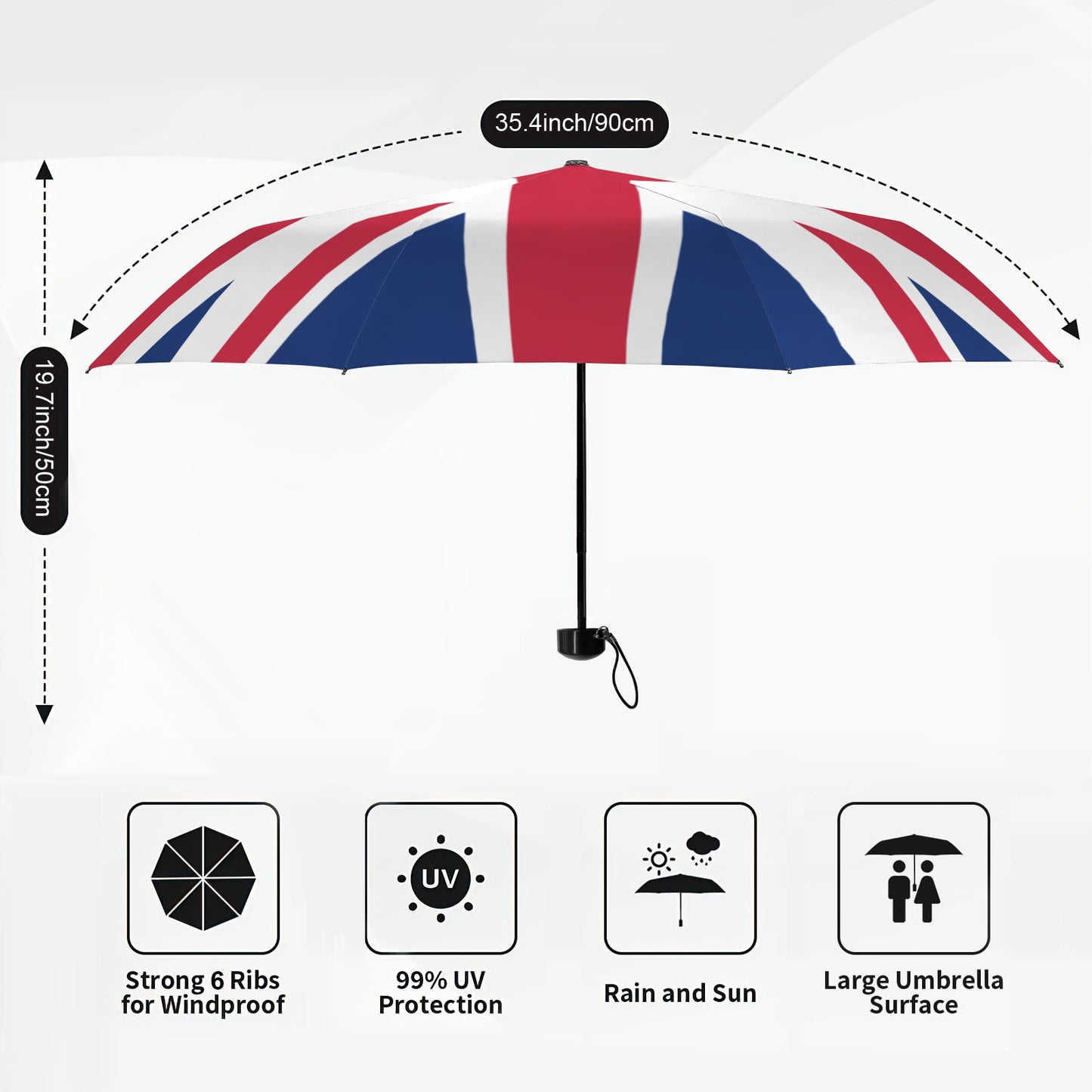 UK/Great Britain Flag Inspired Mini Compact Umbrella