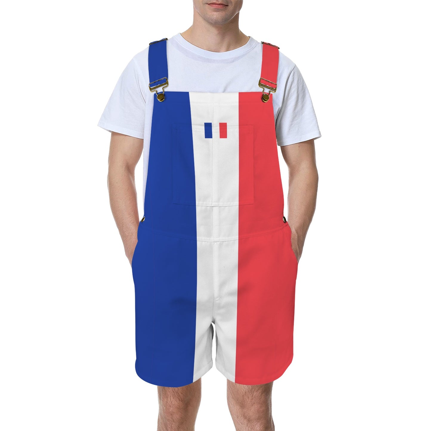 France Flag Inspired Unisex Suspender Jumpsuit