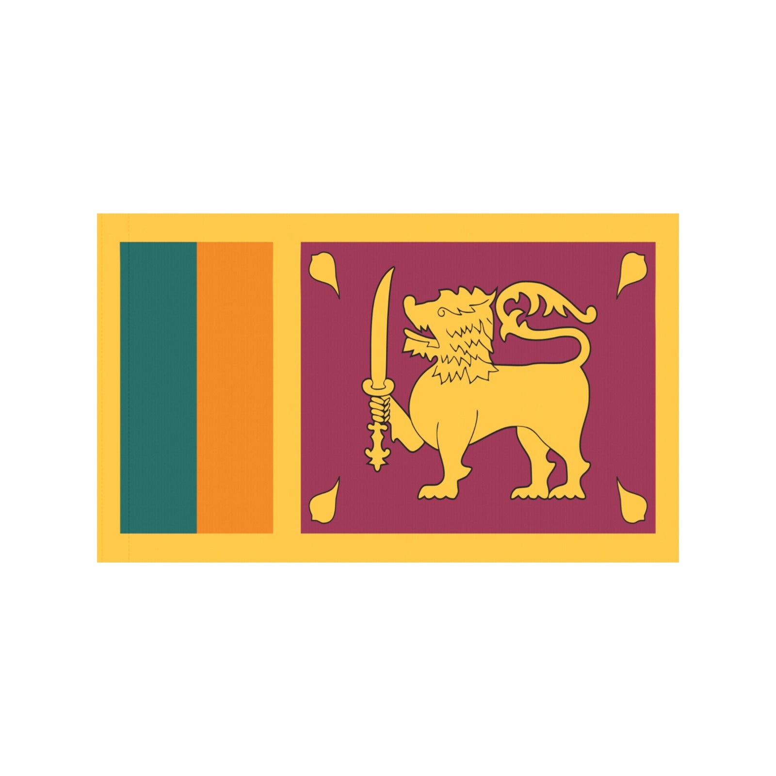 Lion emblem on Sri Lankan flag by Luv My Flag.