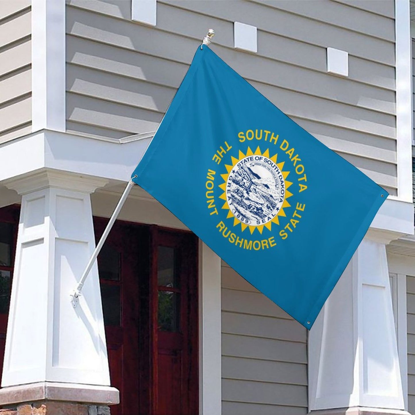 South Dakota Flag Inspired Wall Mount Flag with Four Grommets (35x59 in)