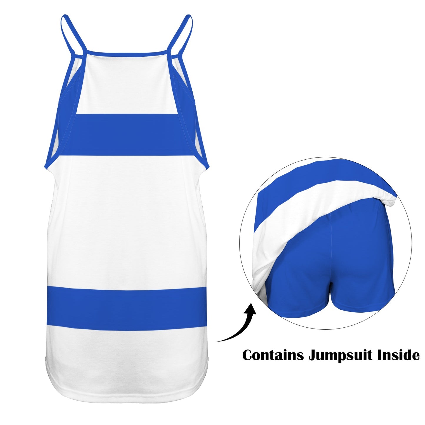 Israel Flag Inspired Women's Double-Layered Camisole Dress