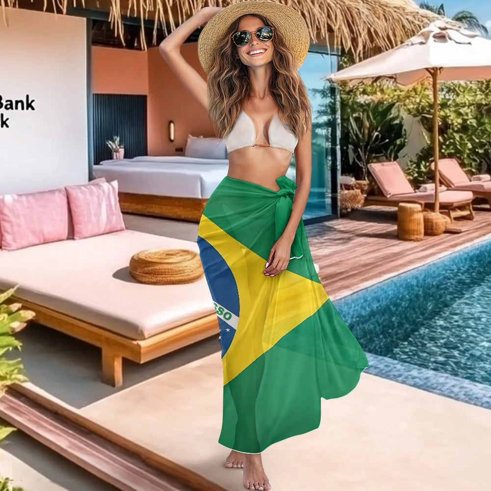 Brazil Flag Inspired Bikini Cover-Up