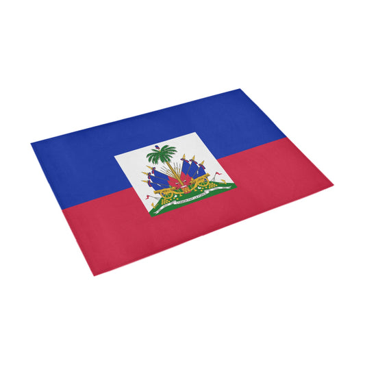 Haiti Flag Inspired Doormat 30" x 18" (Sponge Material)