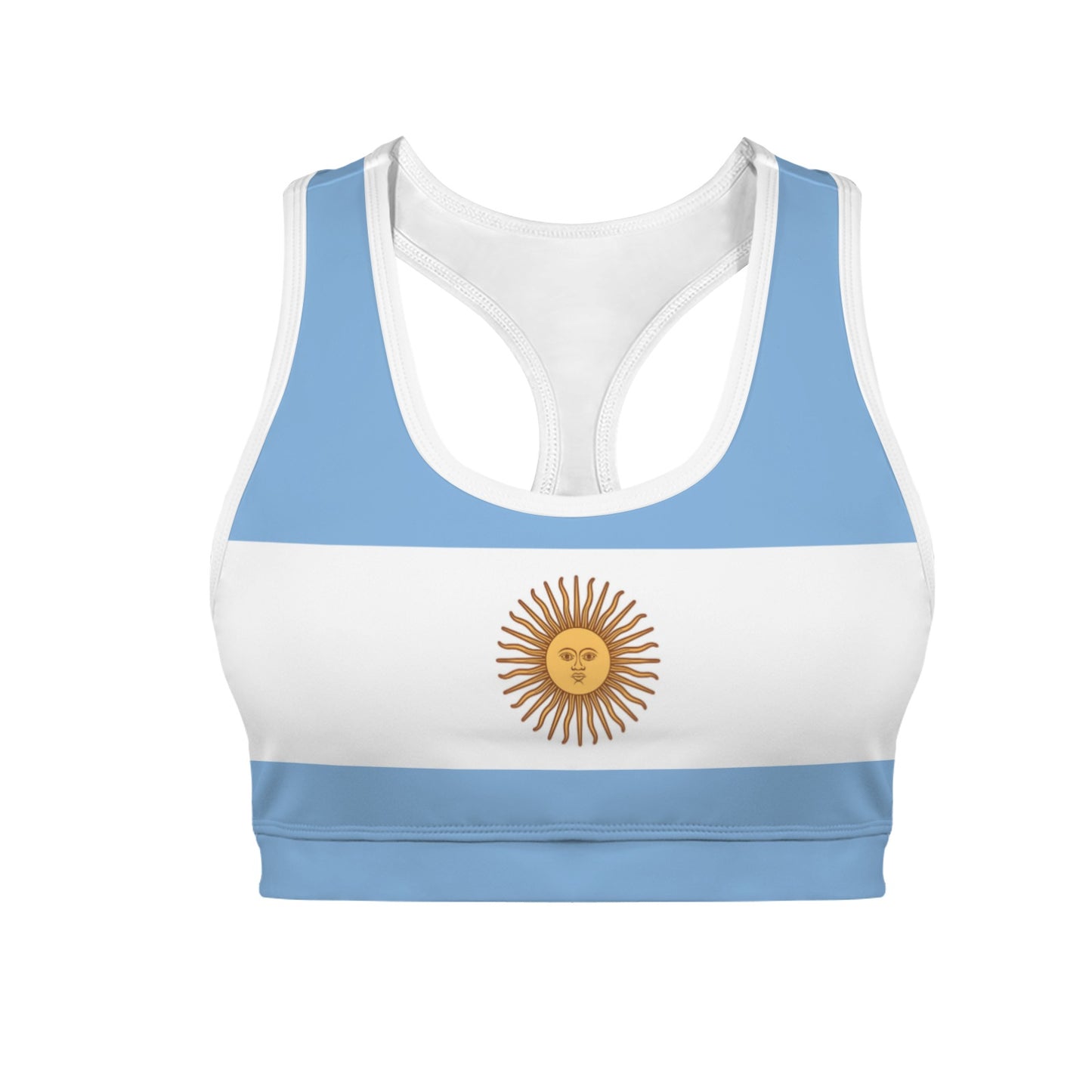 Argentina Flag Inspired Racerback Sports Bra
