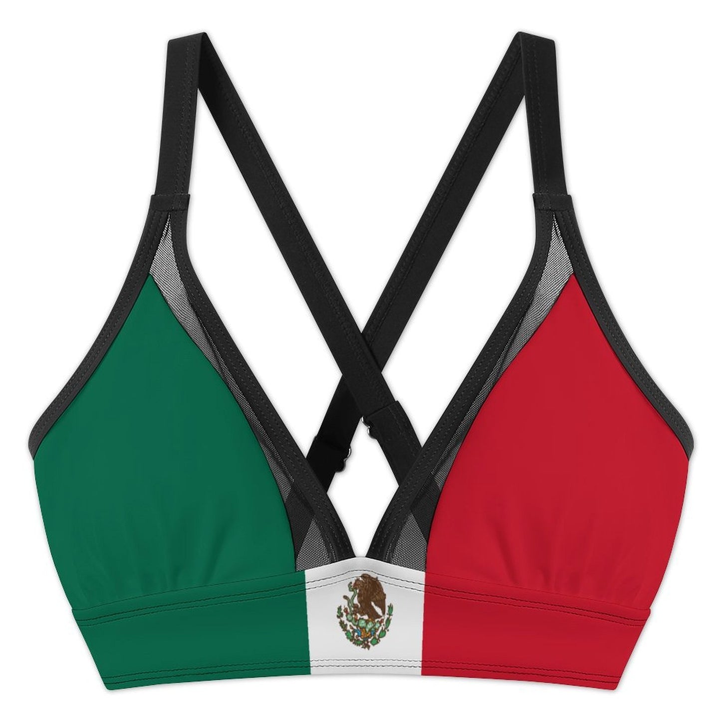 Mexico Flag Inspired Women's Mesh Drawstring Skirt and Swimsuit Set