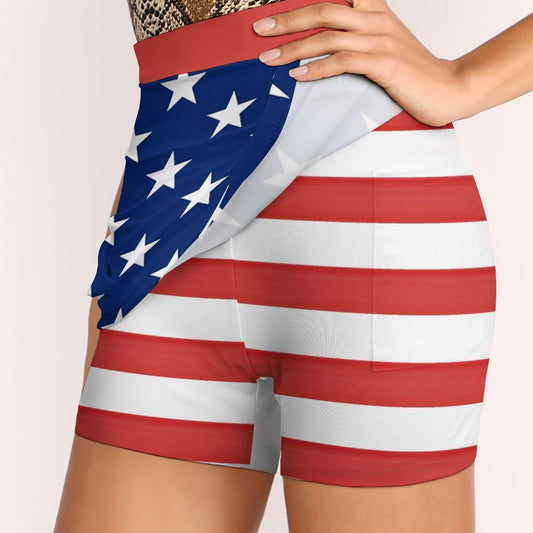 USA/American Flag Inspired Women’s Skort with Pocket