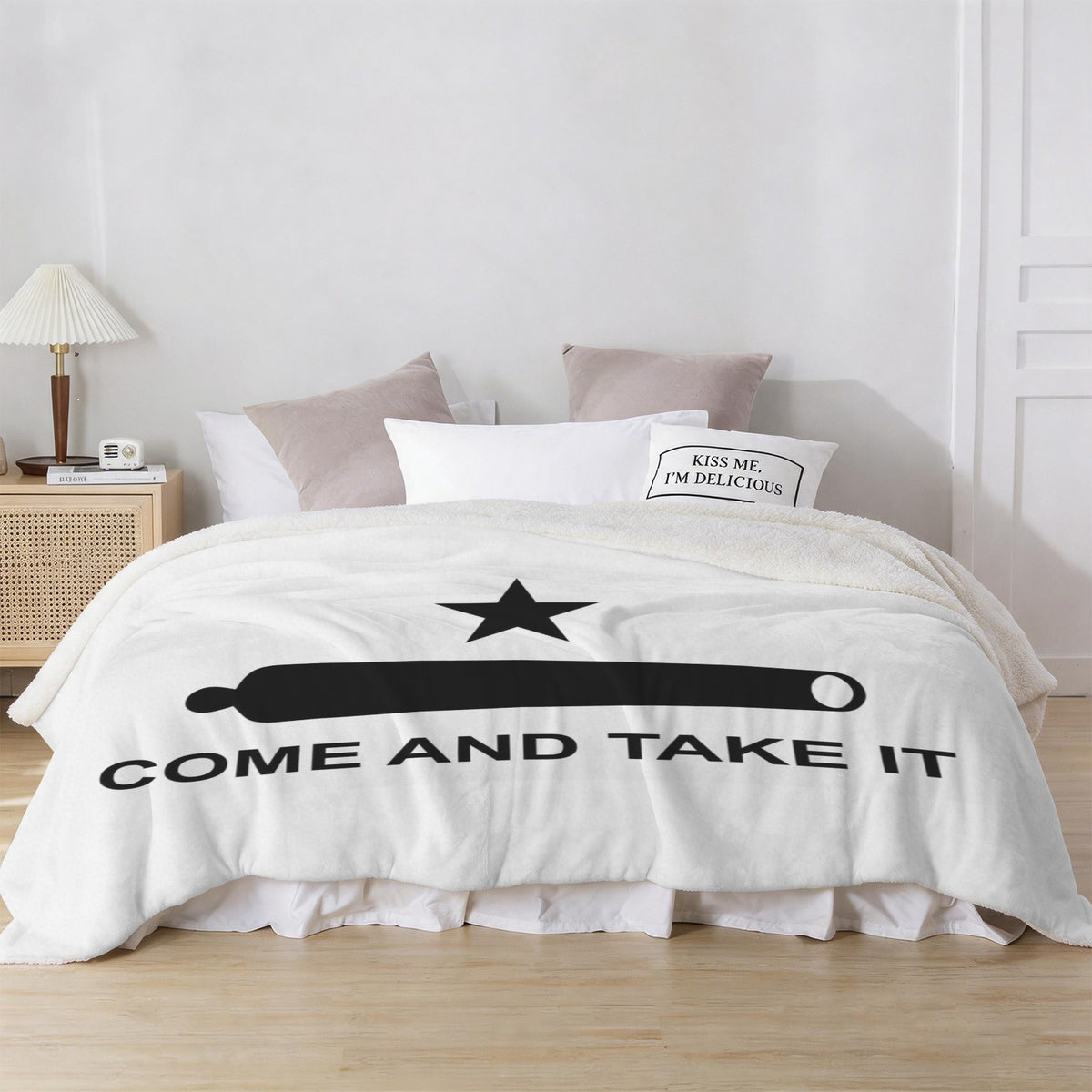 Come and Take It Flag Inspired Sherpa Fleece Blanket 90" x 108" | Printed in the USA