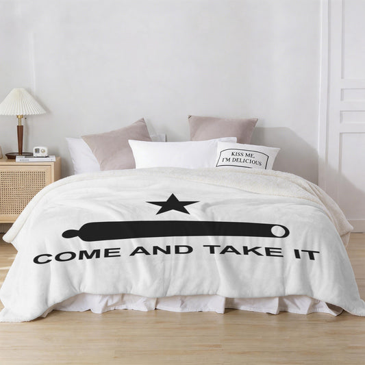 Come and Take It Flag Inspired Sherpa Fleece Blanket 90" x 108" | Printed in the USA