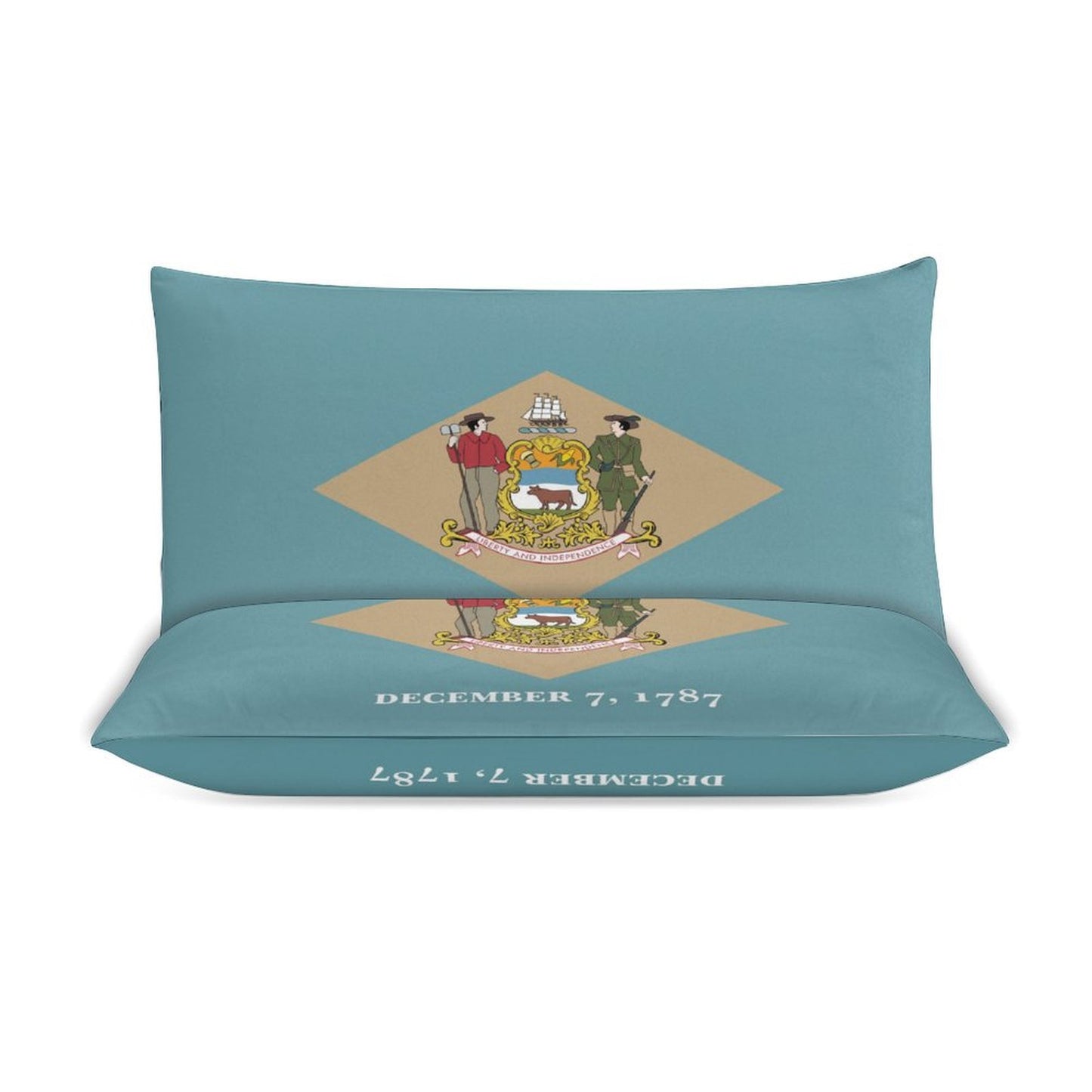 Delaware Flag Inspired 3-Piece Bedding Set (1 Duvet Cover + 2 Pillow Shams) – 102"×90"
