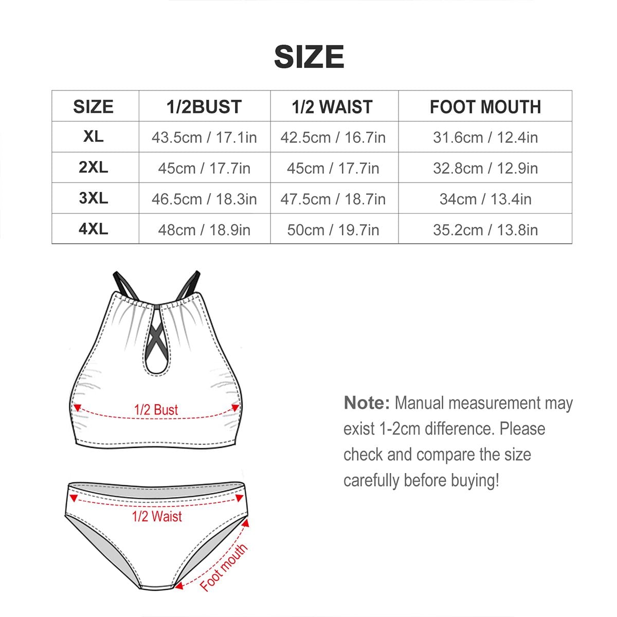 USA/American Flag Inspired Checkered Pattern Plus Size High Waisted Bikini