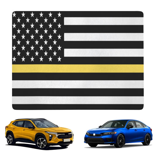 Thin Gold Line Flag Inspired Car Trunk Mat 100 × 75 cm / 39.4 × 30 in Printed in the USA
