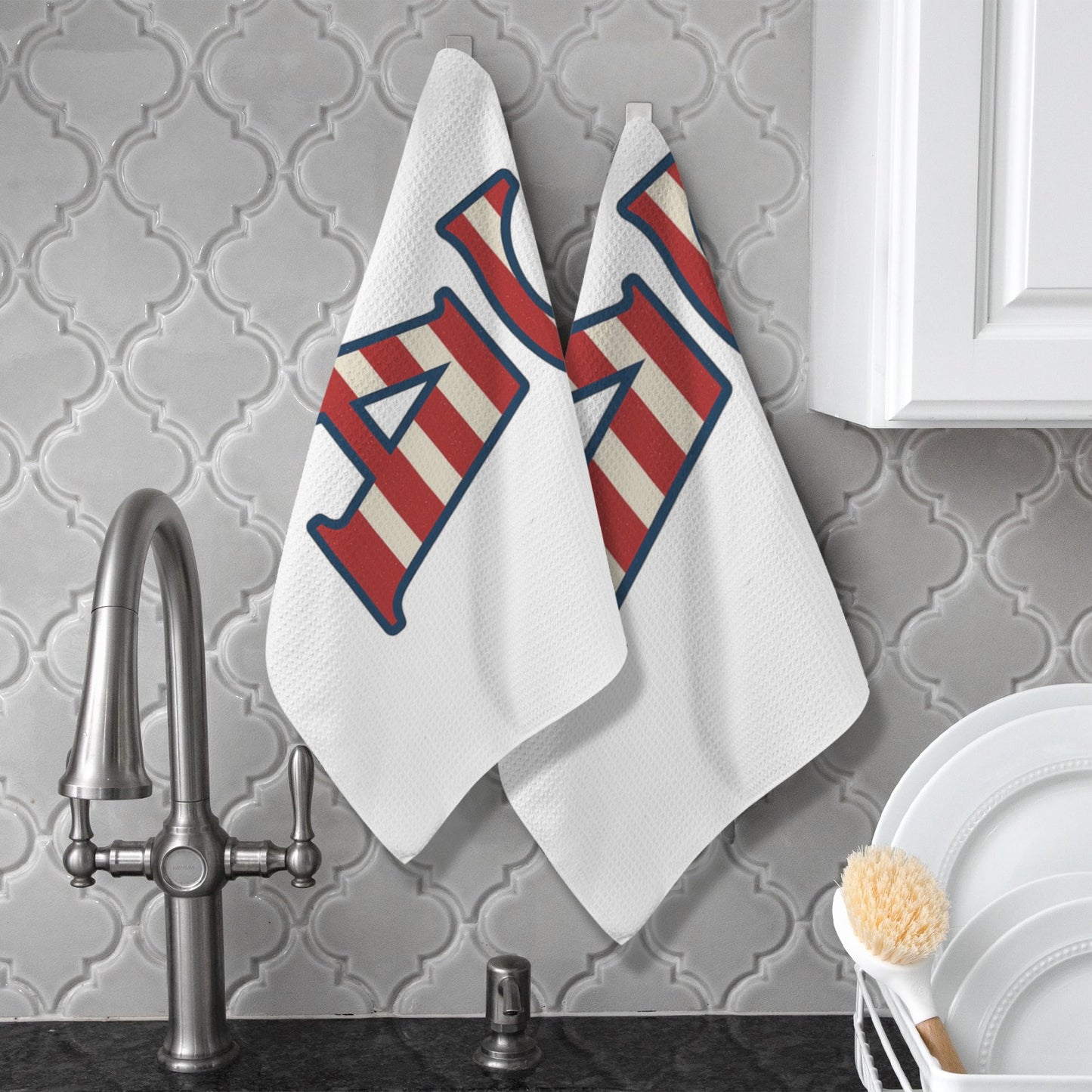 USA/American Flag Inspired "USA" Kitchen Towel 40X60cm (Pack of 2) (Made in the USA)