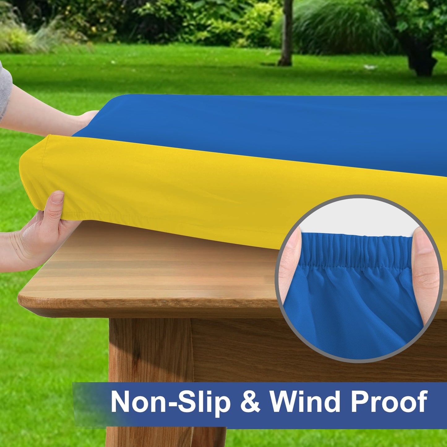 Ukraine Flag Picnic Table Cover (72" x 30") (Made in the USA)