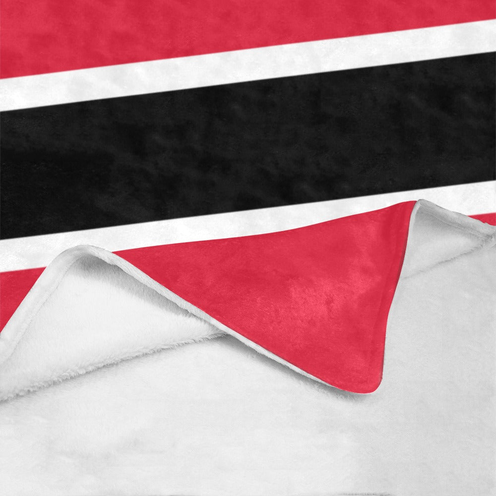Red, black, and white blanket from Luv My Flag.