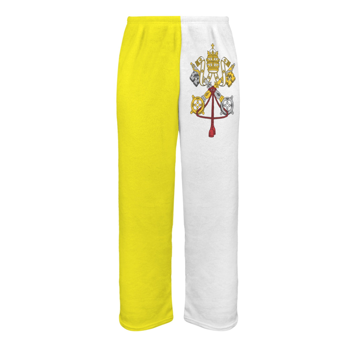 Vatican City Flag Inspired Men's Flannel Pajama Trousers Printed in the USA
