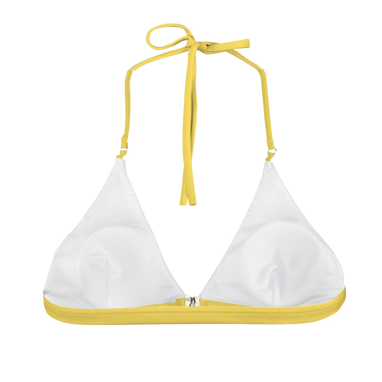Thin Gold Line Flag Inspired Women's Halter Bikini Top with Front Buckle