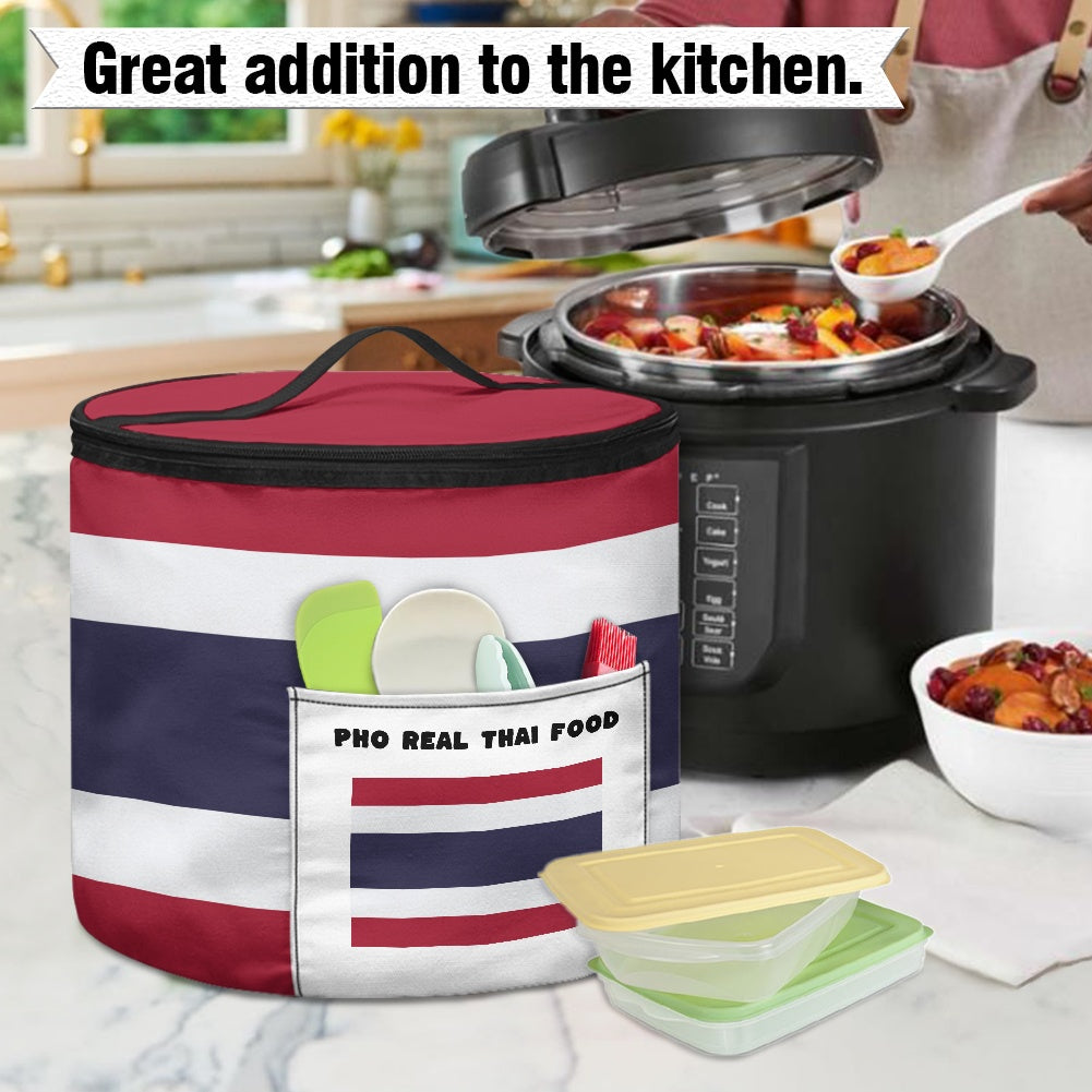 Thailand Flag Inspired "Pho Real Thai Food" Electric Pressure Cooker Insulation Bag