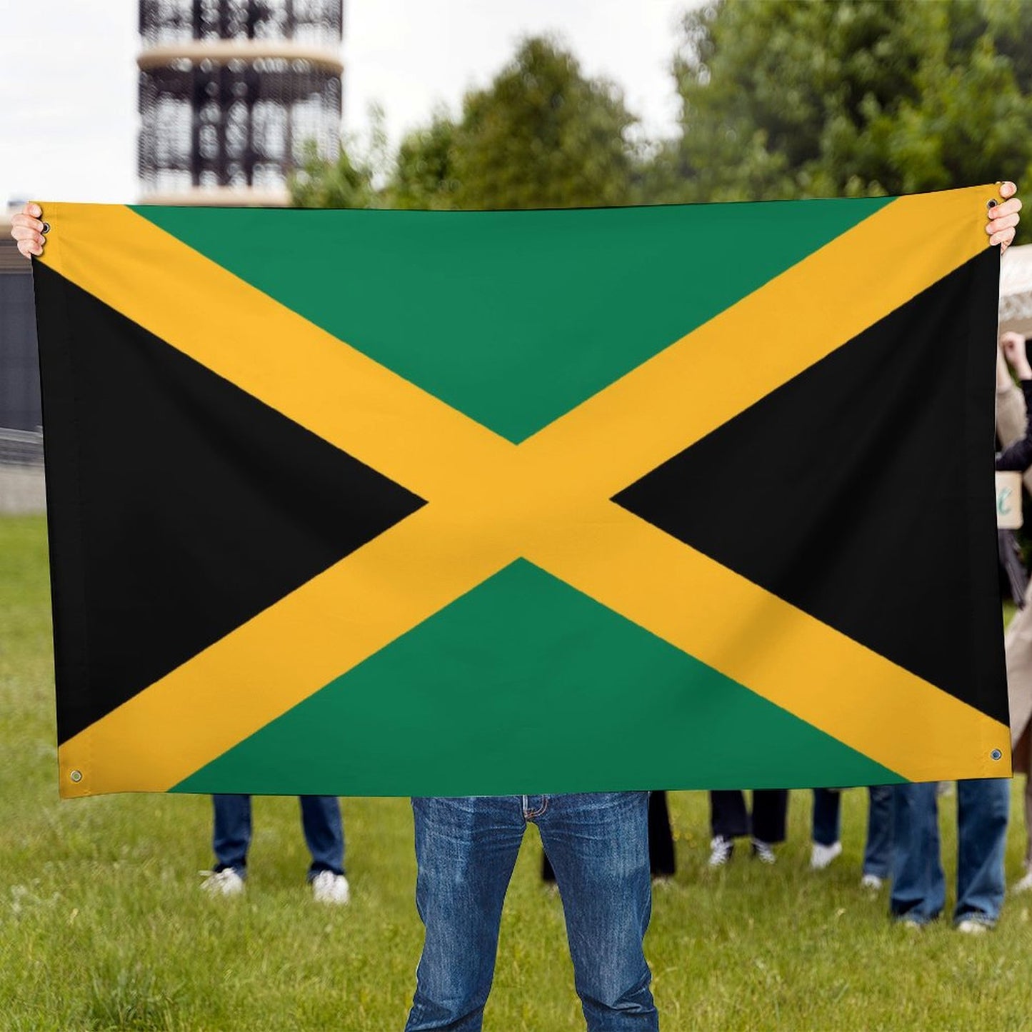 Jamaica Flag Inspired Wall Mount Flag with Four Grommets (35x59 in)