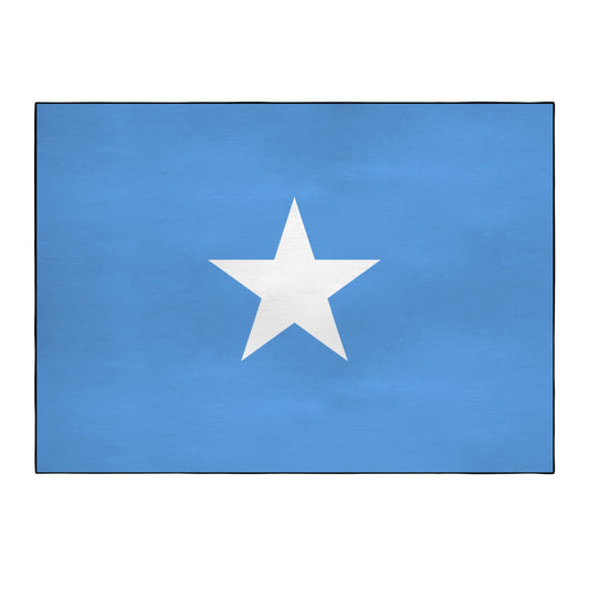 Somalia Flag Inspired 84x60 Inch Area Rug with Black Binding (Made in the USA)