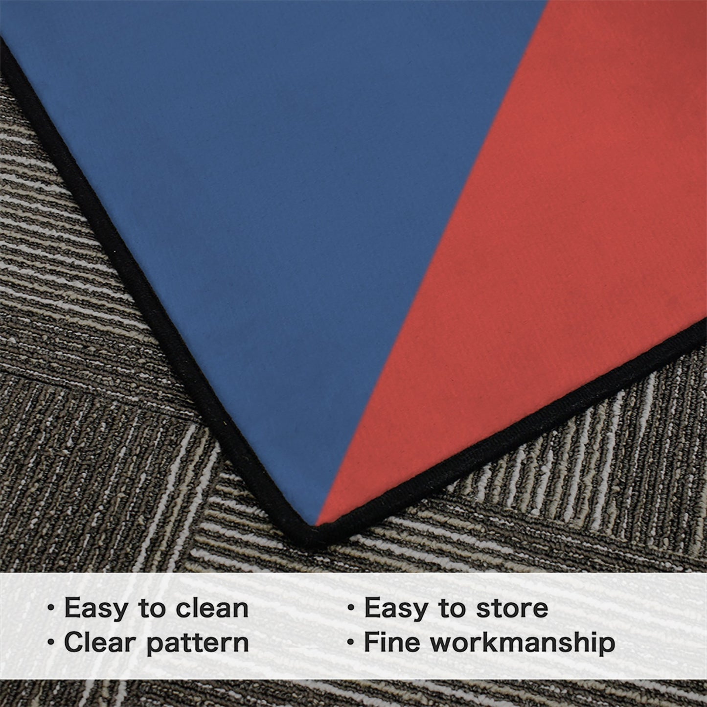 Czechia Flag Inspired 84x60 Inch Area Rug with Black Binding (Made in the USA)