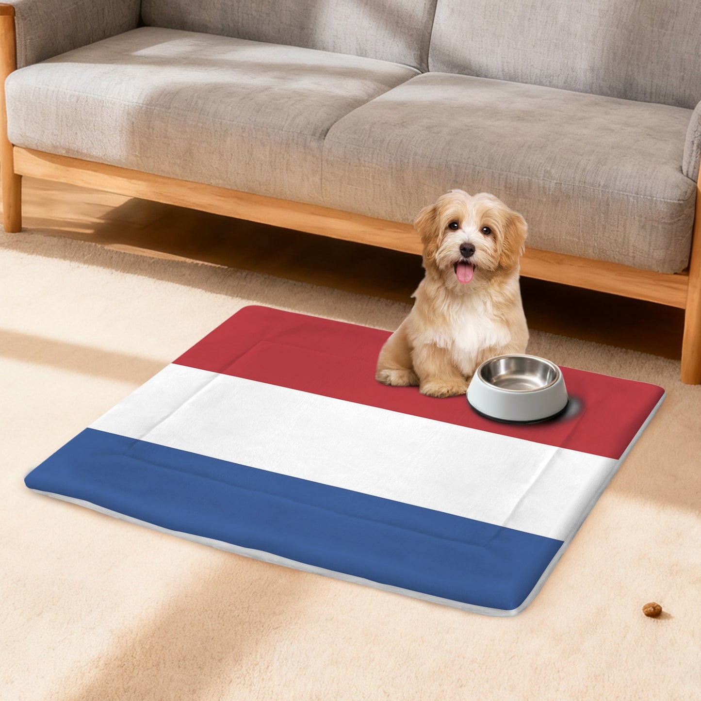 Netherlands Flag Inspired Pet Mat 25x18inch (Made in the USA)