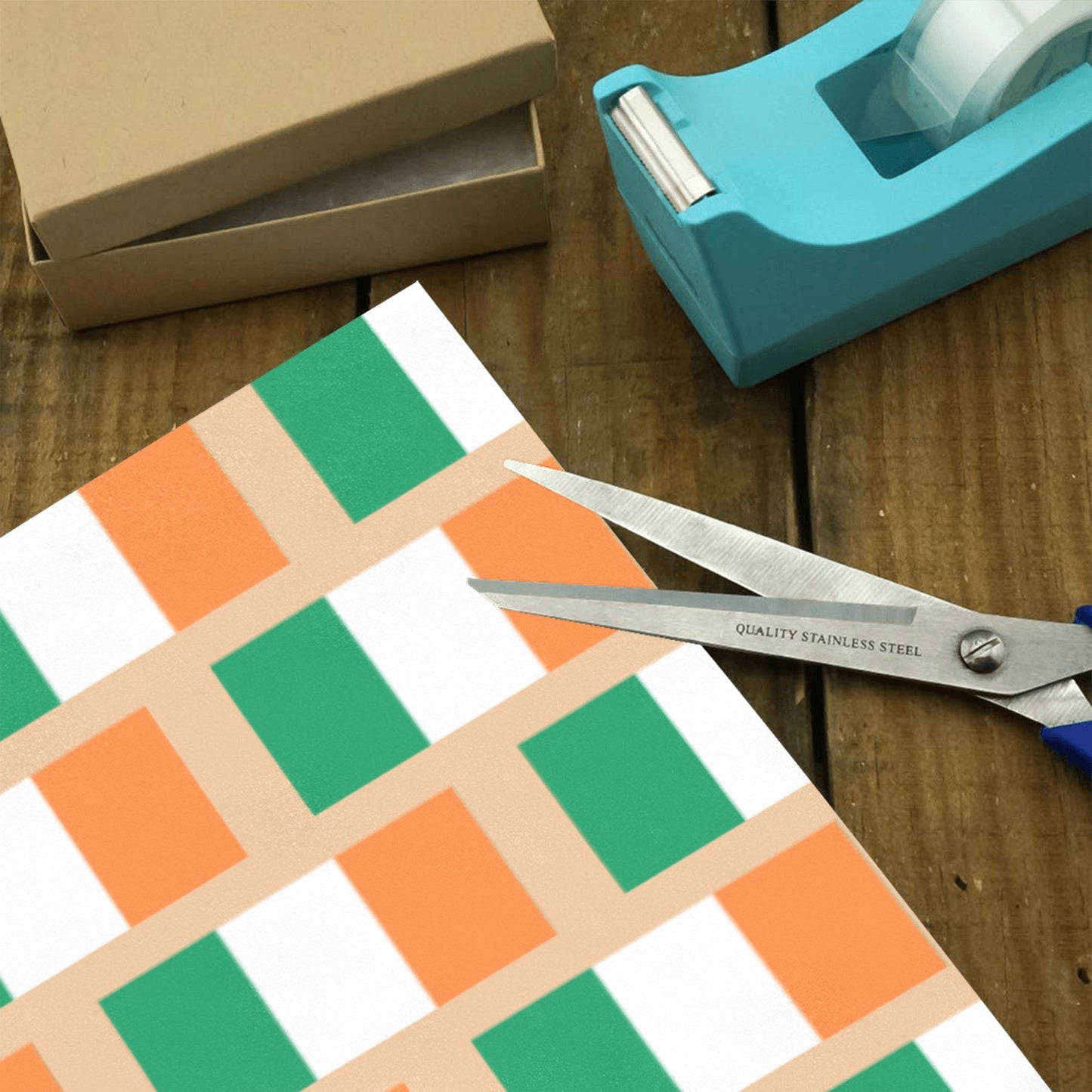 Ireland Flag Inspired Custom Gift Wrapping Paper 58"x 22.5" (4 Rolls)