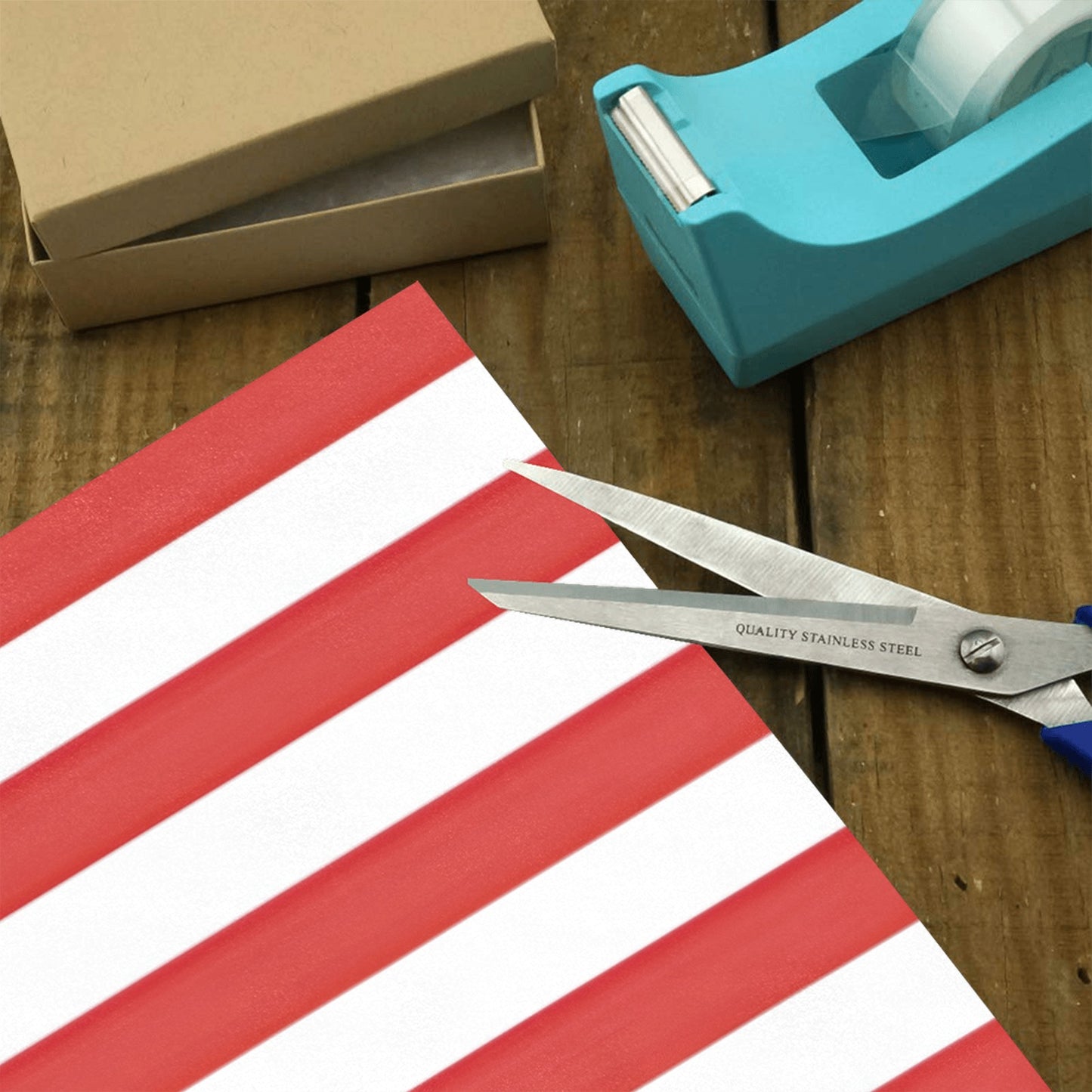 USA/American Flag Inspired Stripes Custom Gift Wrapping Paper 58"x 22.5" (4 Rolls)