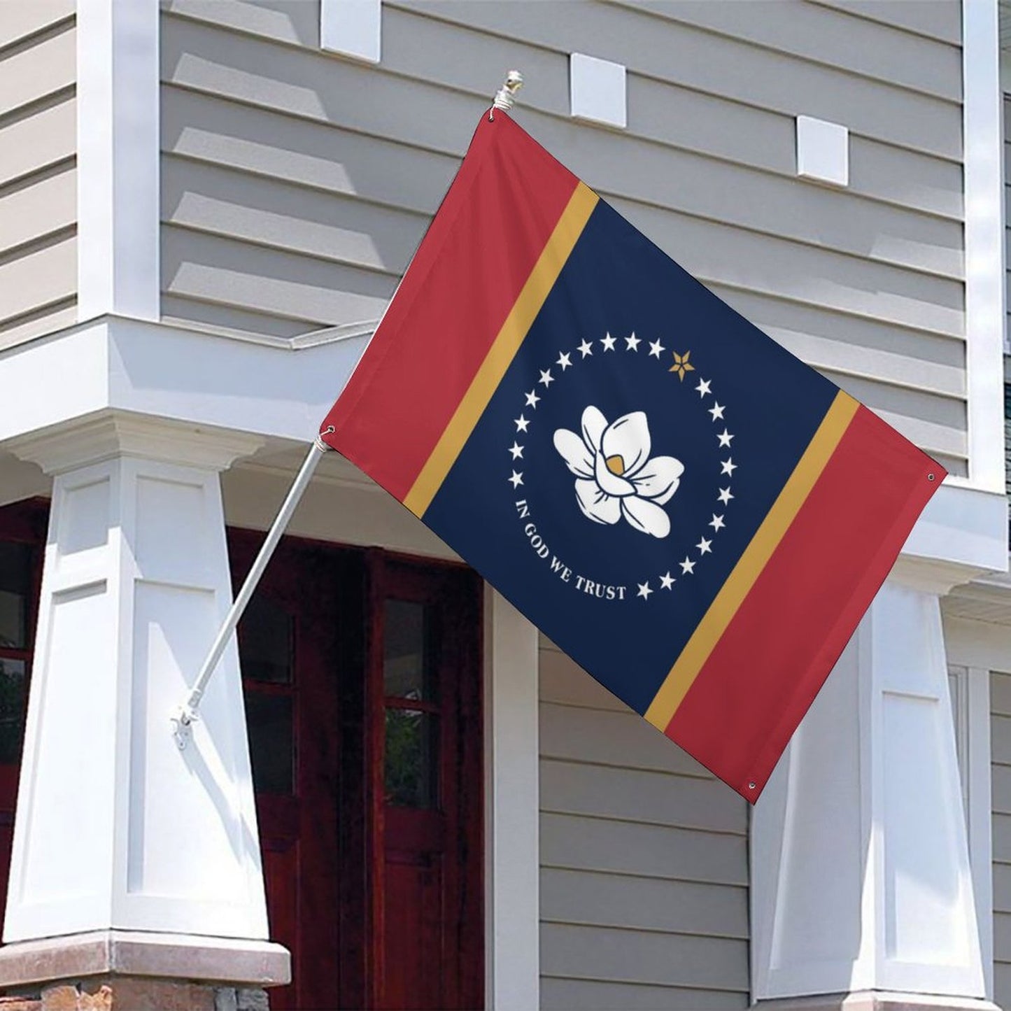 Mississippi (current) Flag Inspired Wall Mount Flag with Four Grommets (35x59 in)