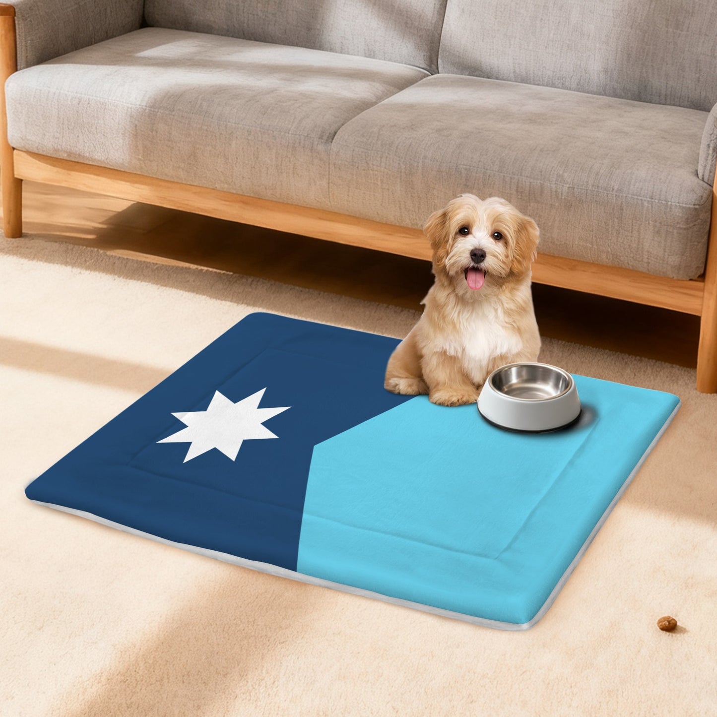 Minnesota Flag Inspired Pet Mat 25x18inch (Made in the USA)