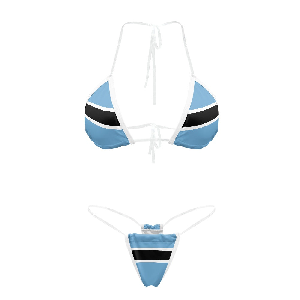 Botswana Flag Inspired Transparent String Bikini