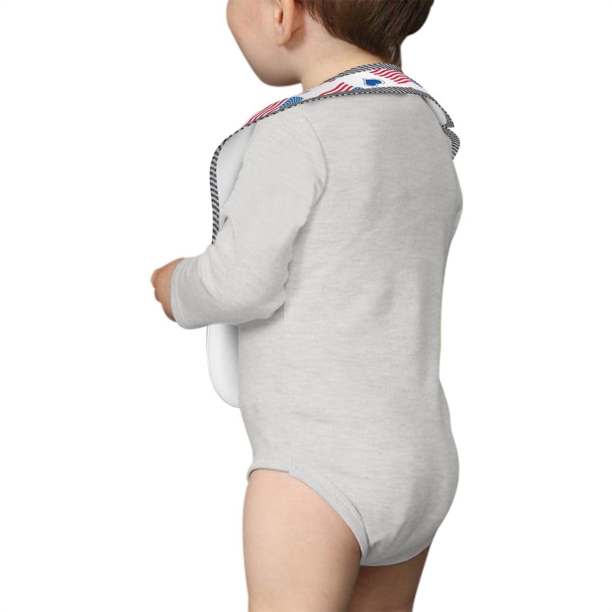 USA/American Flag Inspired Flags and Hearts Pattern Baby Bib