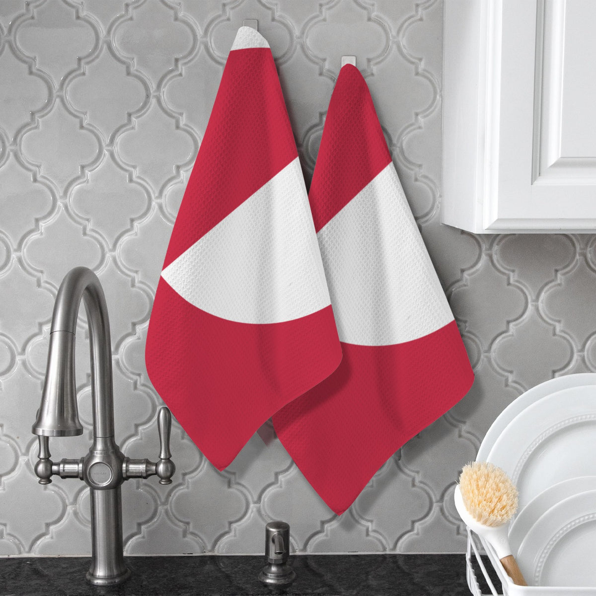 Greenland Flag Inspired Kitchen Towel 40X60cm (Pack of 2) | Printed In the USA