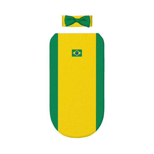Brazil Flag Inspired Baby Swaddle Sack with Baby Headband