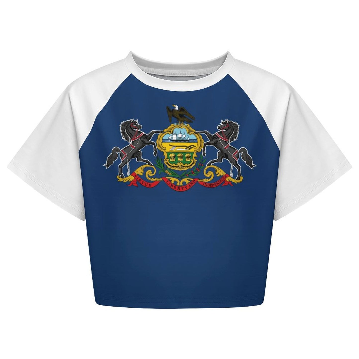 Pennsylvania Flag Inspired Women's Cropped Shirt