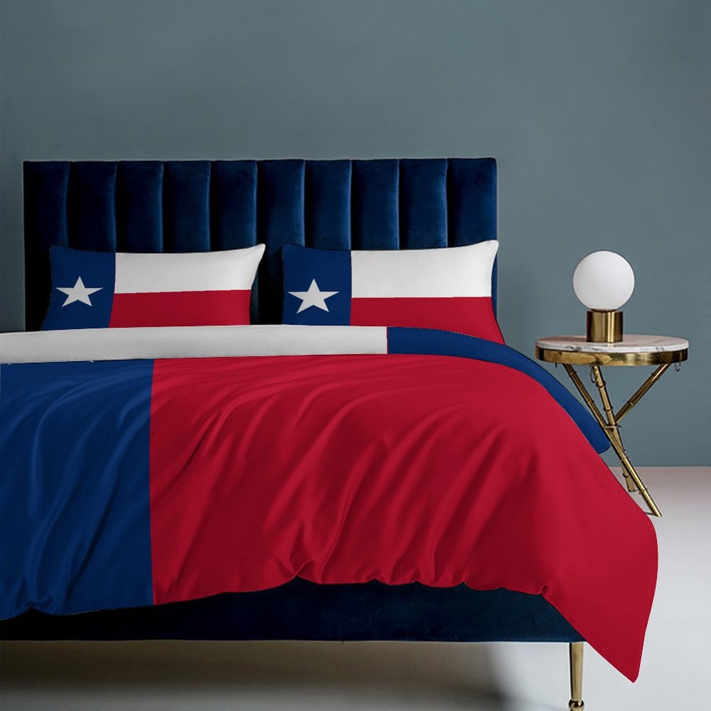 Texas Flag Inspired 3-Piece Bedding Set (1 Duvet Cover + 2 Pillow Shams) – 102"×90"