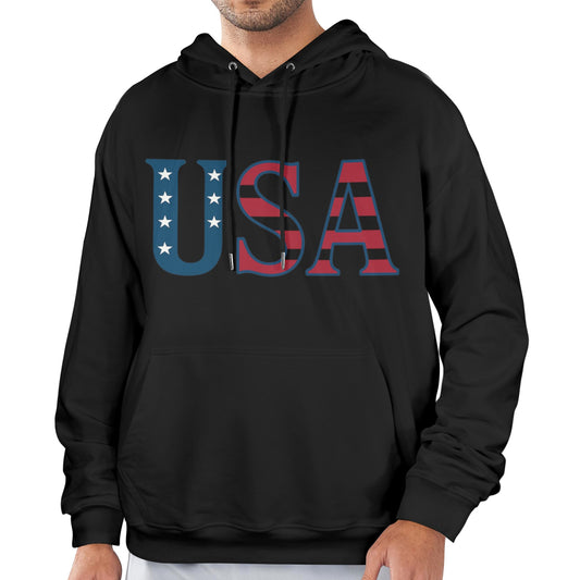 USA/American Flag Inspired "USA" Men's Hoodie (Made in the USA)