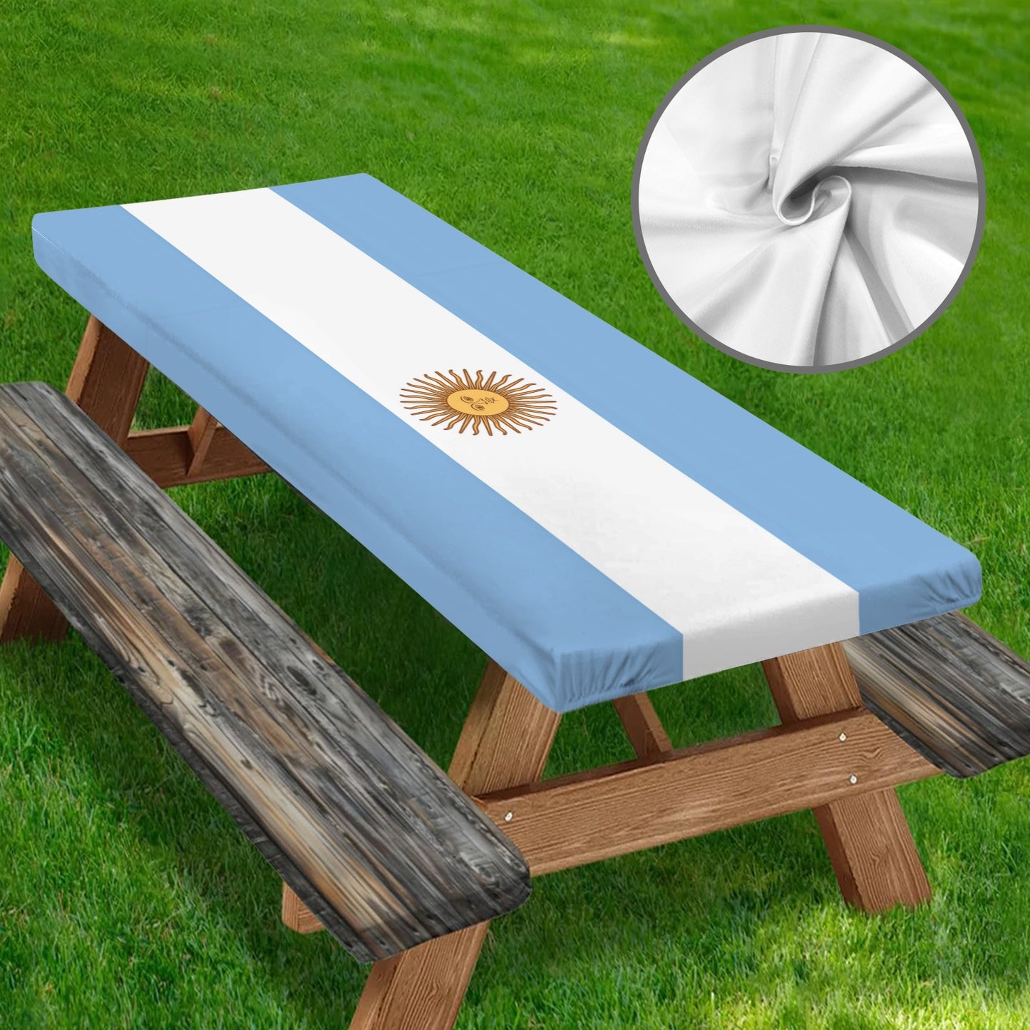 Argentina Flag Picnic Table Cover (72" x 30") (Made in the USA)