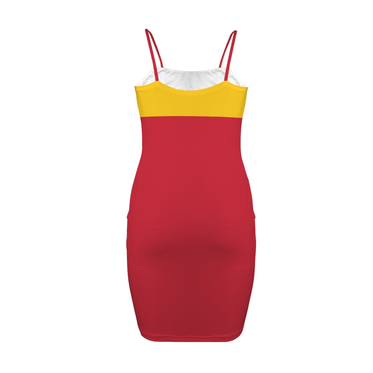 Spain Flag Inspired Backless Spaghetti Strap Bodycon Dress