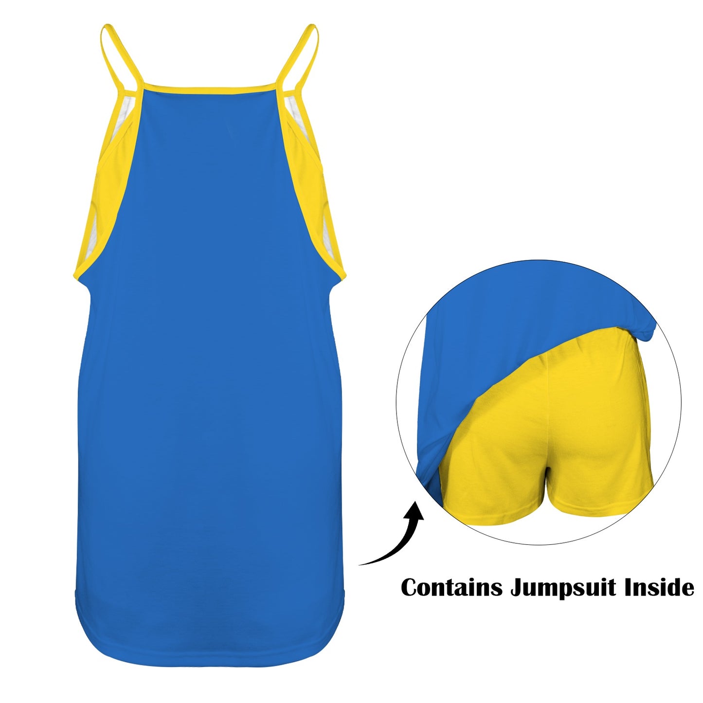 Ukraine Flag Inspired Women's Double-Layered Camisole Dress